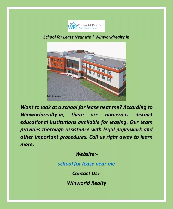 school for lease near me winworldrealty in