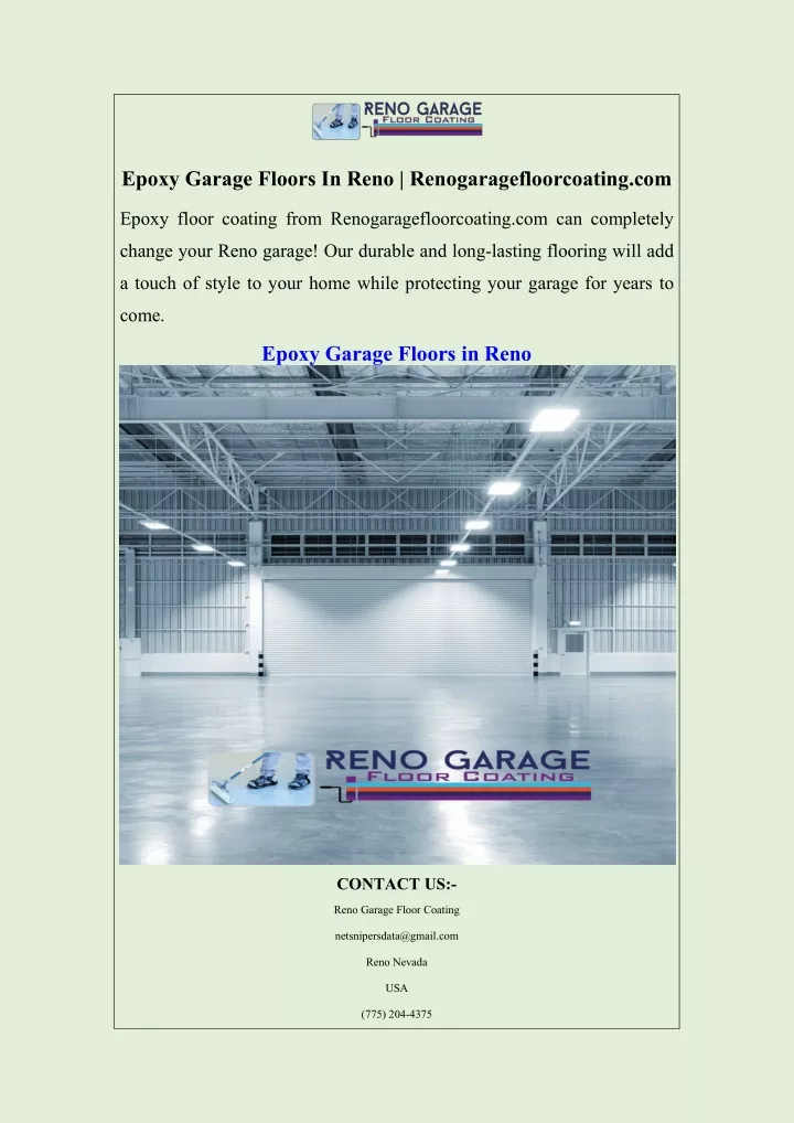 epoxy garage floors in reno