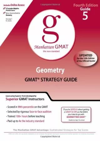 download⚡️[EBOOK]❤️ Geometry GMAT Strategy Guide, Guide 5 (Manhattan GMAT Preparation Guides), 4th Edition