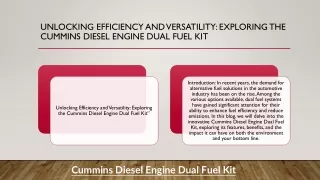 Unlocking Efficiency and Versatility Exploring the Cummins Diesel Engine Dual Fuel Kit