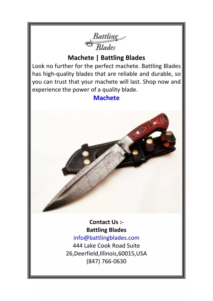 machete battling blades look no further