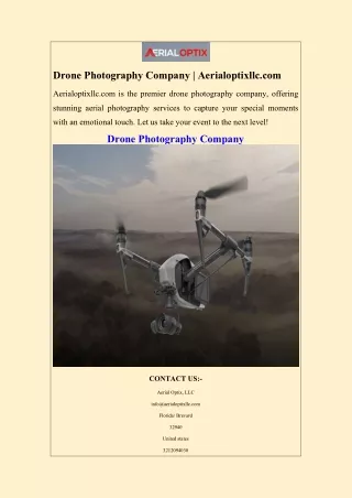 Drone Photography Company  Aerialoptixllc.com