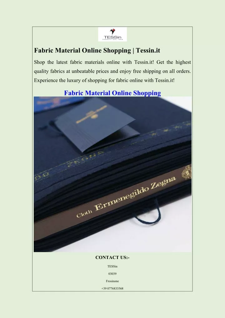 fabric material online shopping tessin it
