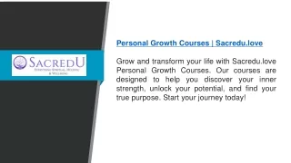Personal Growth Courses  Sacredu.love