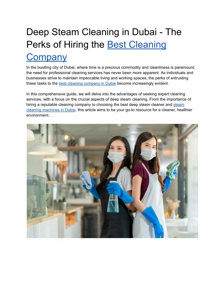 deep steam cleaning in dubai the perks of hiring