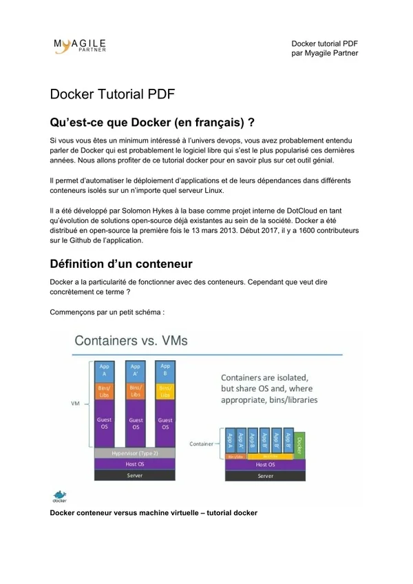 docker tutorial pdf par myagile partner