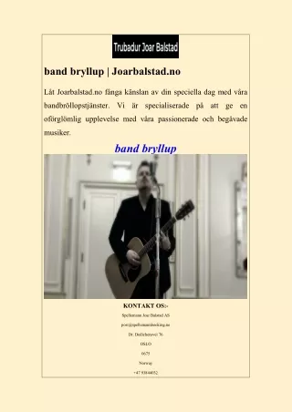 band bryllup joarbalstad no