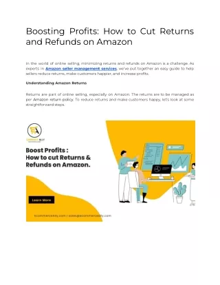 Boosting Profits_ How to Cut Returns and Refunds on Amazon