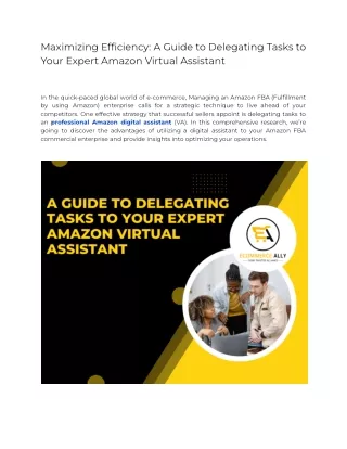 Maximizing Efficiency_ A Guide to Delegating Tasks to Your Expert Amazon Virtual Assistant