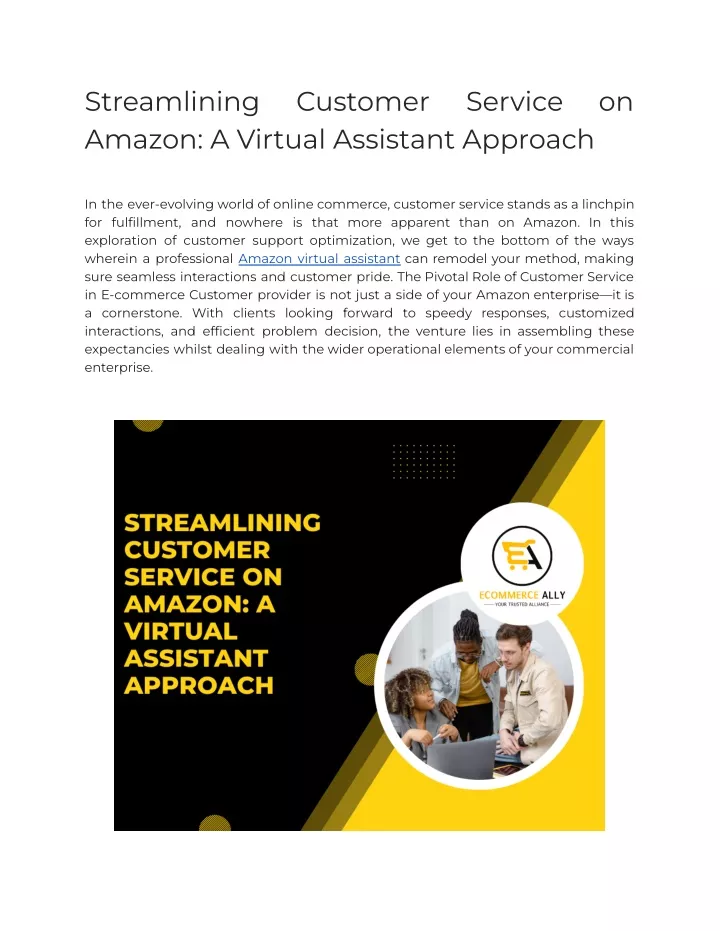 streamlining amazon a virtual assistant approach