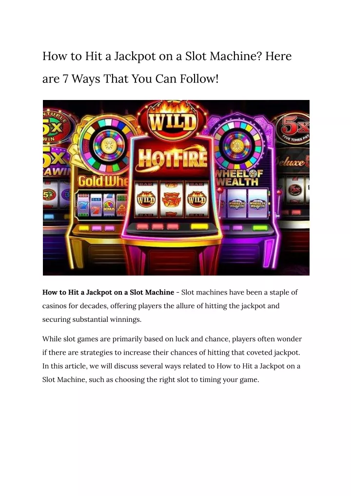 how to hit a jackpot on a slot machine here