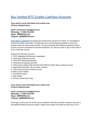 buy verified btc enable cashapp accounts