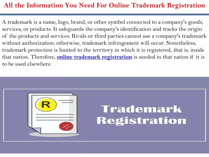 all the information you need for online trademark