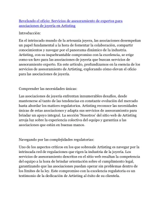 revelando el oficio servicios de asesoramiento