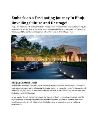 embark on a fascinating journey in bhuj unveiling