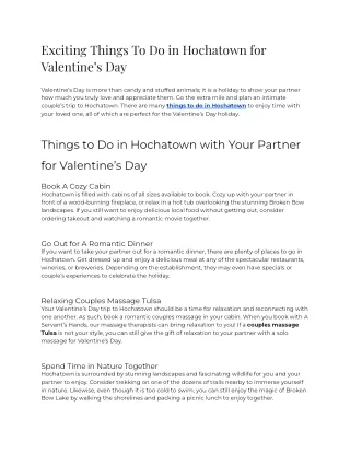 Exciting Things To Do in Hochatown for Valentine’s Day