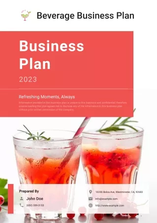 Beverage Business Plan Example