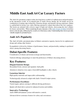 Middle East Audi A4 Car Luxury Factors (2)