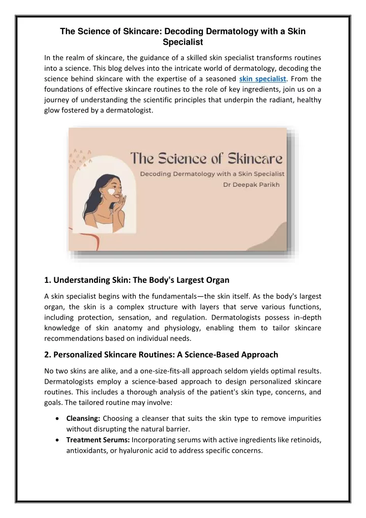 the science of skincare decoding dermatology with