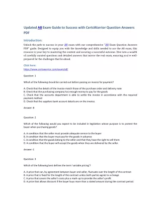 updated a8 exam guide to success with