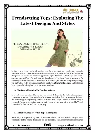 trendsetting tops exploring the latest designs