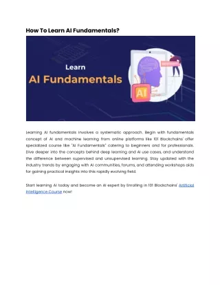 how to learn ai fundamentals