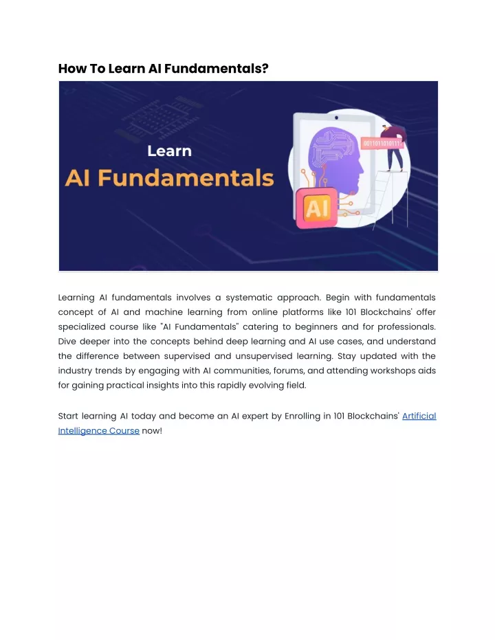 how to learn ai fundamentals