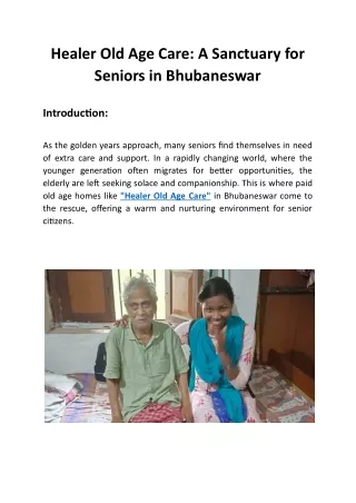old age home Bhubaneswar
