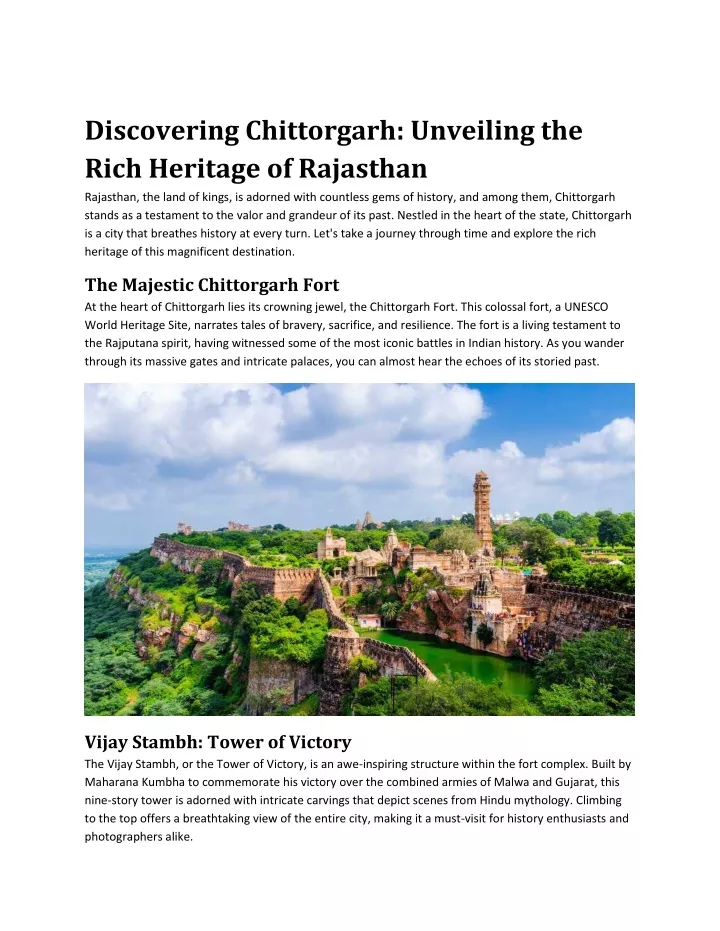 discovering chittorgarh unveiling the rich