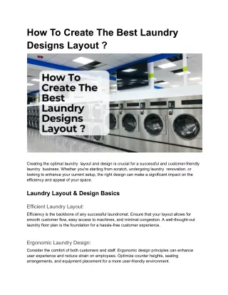 How To Create The Best Laundromat Layout & Design