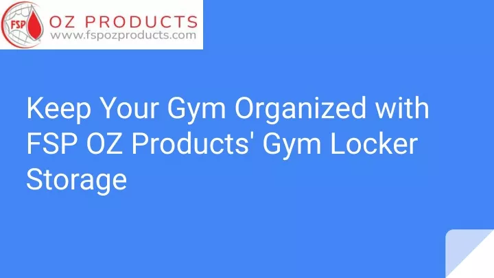 keep your gym organized with fsp oz products