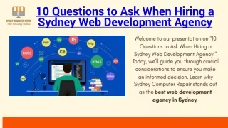10 Questions to Ask When Hiring a Sydney Web Development Agency