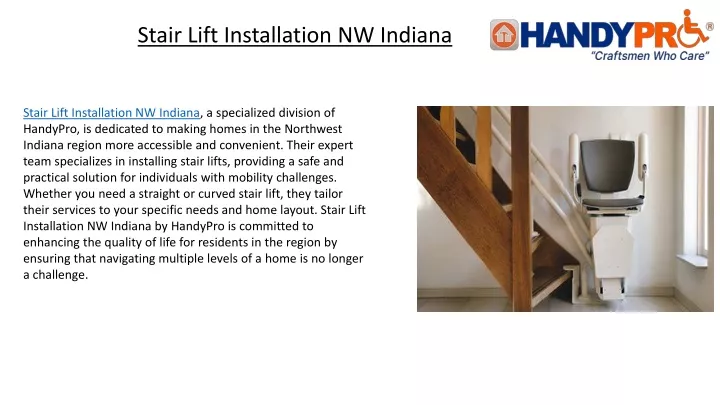 stair lift installation nw indiana