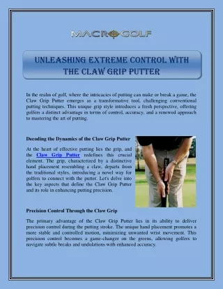 Claw Grip Putter