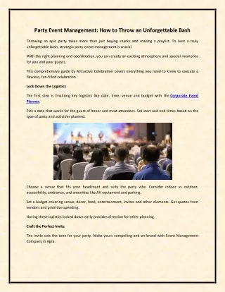 party event management how to throw