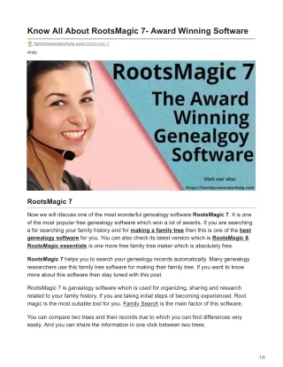Know All About Roots Magic 7- Award Winning Software