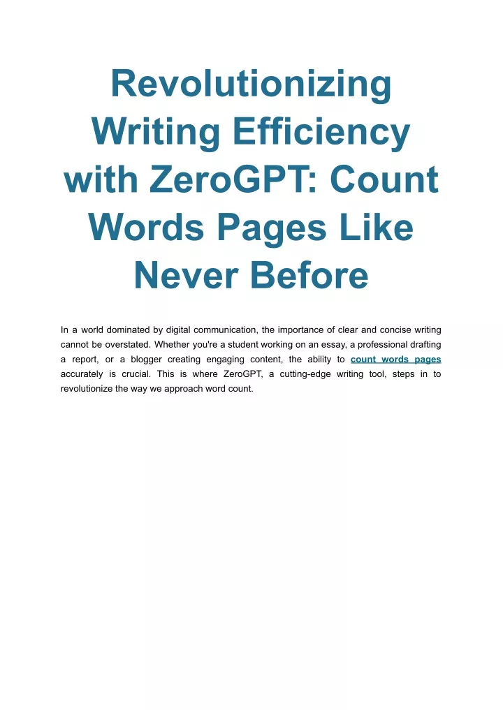 revolutionizing writing efficiency with zerogpt