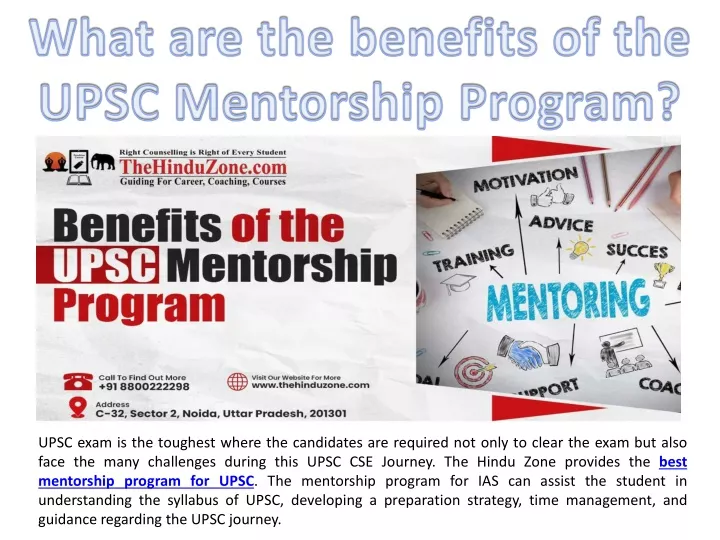 what are the benefits of the upsc mentorship