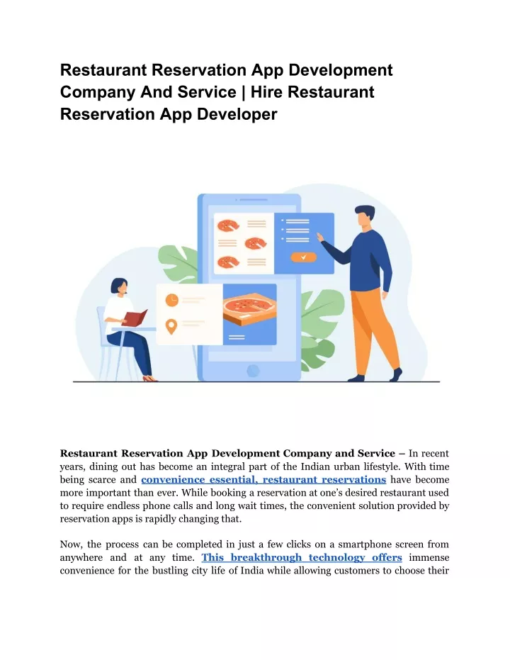 restaurant reservation app development company