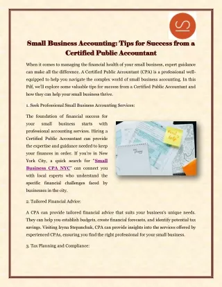 Small Business Accounting Tips for Success from a Certified Public Accountant
