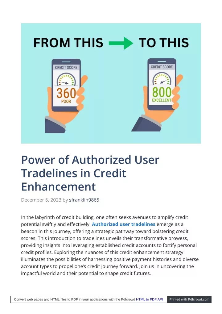 power of authorized user tradelines in credit