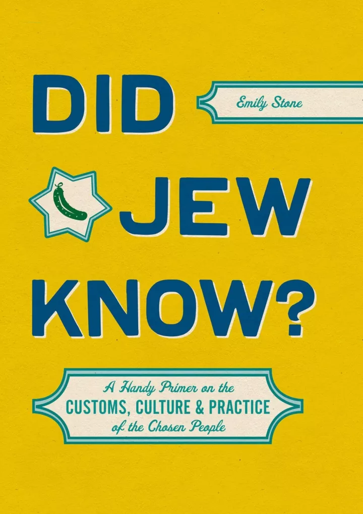 did jew know a handy primer on the customs