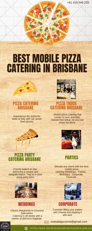 Mobile pizza catering Brisbane
