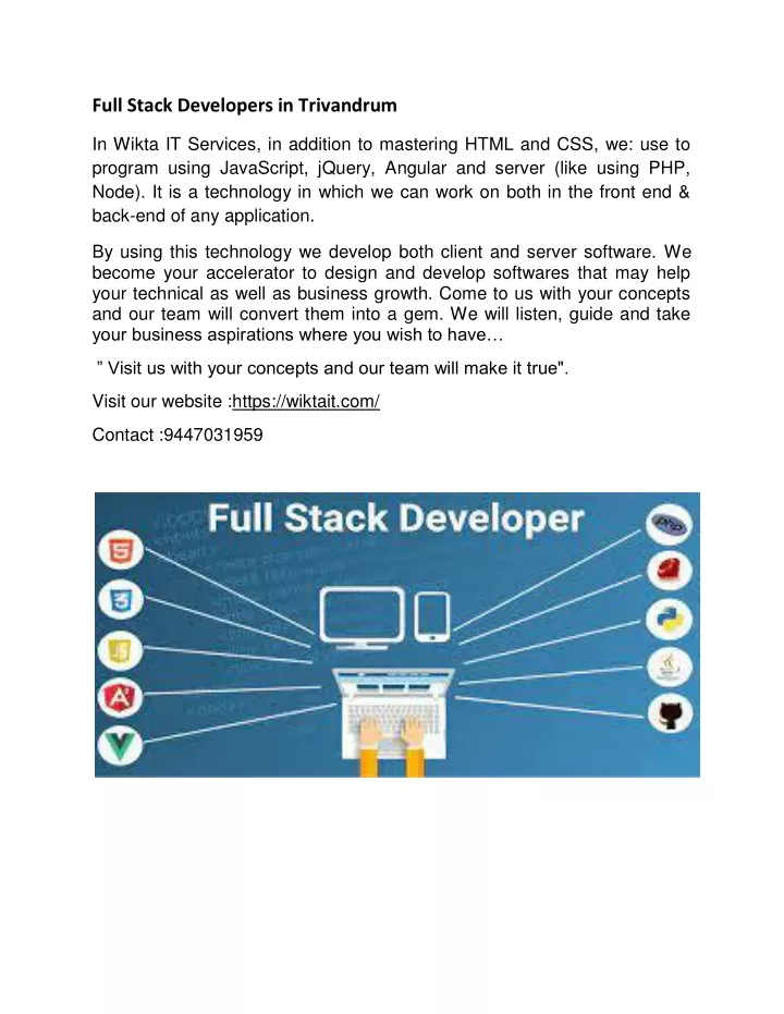 full stack developers in trivandrum