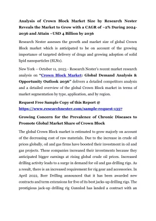 analysis of crown block market size by research