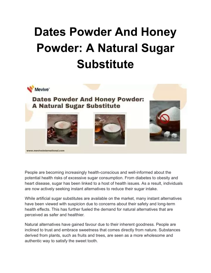 dates powder and honey powder a natural sugar