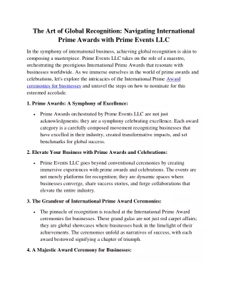 The Art of Global Recognition Navigating International Prime Awards with Prime Events LLC (2)