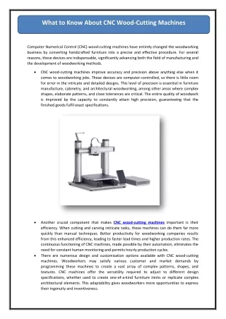what to know about cnc wood cutting machines