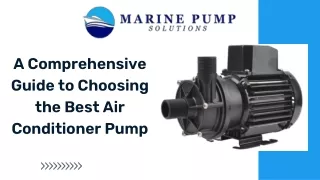 Efficient And Reliable Air Conditioner Pumps - Marine Pump Solutions