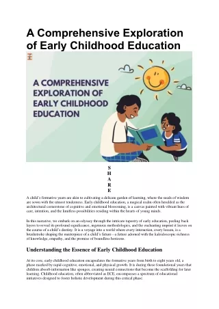 What Is Early Childhood Education (ECE)? Important Things You Should Know